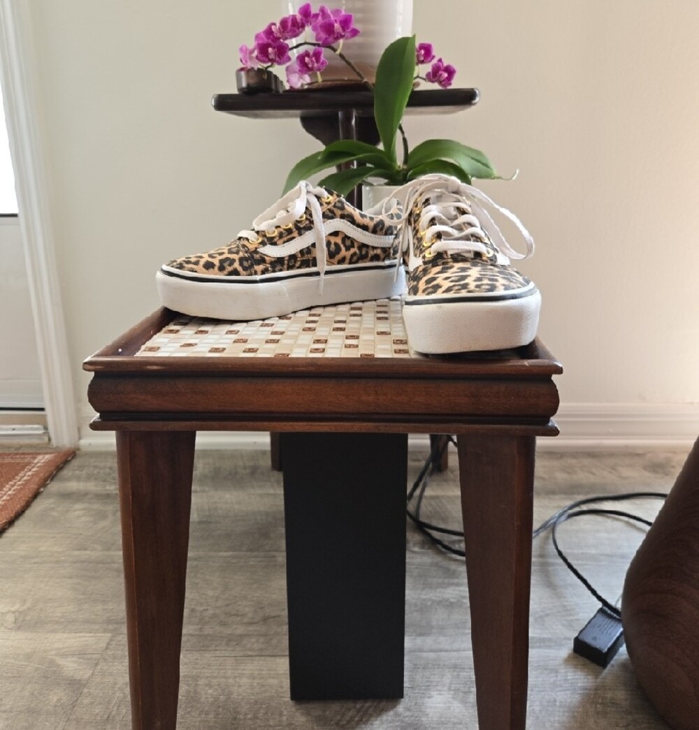 Vans Leopard Print Platform Old Skool Sneakers — Size 6.5 - Picture 6 of 9
